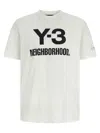 Y-3 Logo Printed Crew Neck T-shirt In White