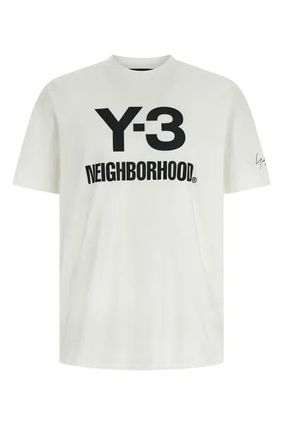 Y-3 Logo Printed Crew Neck T-shirt In White