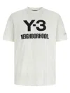 Y-3 Logo Printed Crew Neck T-shirt In White