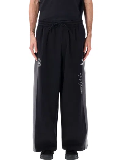 Y-3 Nbhd Wide-leg Layered Training Pants In Black