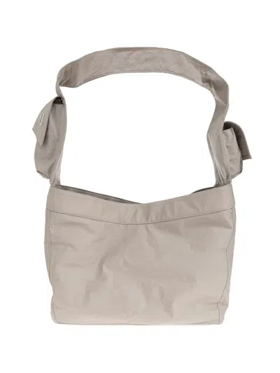 Y-3 Newspaper Pocket Detail Tote Bag In Gray