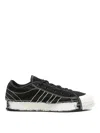 Y-3 Nizza Canvas Low-top Sneakers With Brushstroke Detail In Black