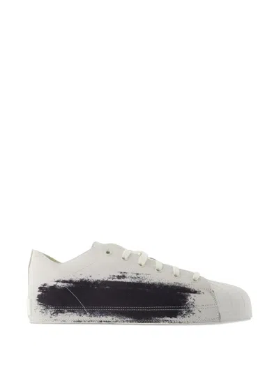 Y-3 Nizzastar Lo Shell-toe Brushstroke-print Sneakers In White