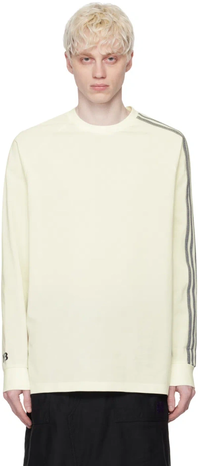Y-3 Off-white 3-stripes Long Sleeve T-shirt In Off White