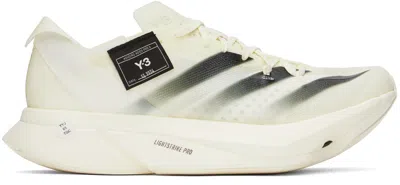 Y-3 Adizero Adios Pro 3.0 Mesh Sneakers In Off White/off White/