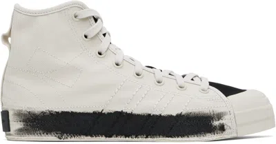Y-3 Off-white & Black Nizza Hi Sneakers In Talc/talc/black