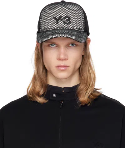 Y-3 Off-white & Black Trucker Cap In Talc