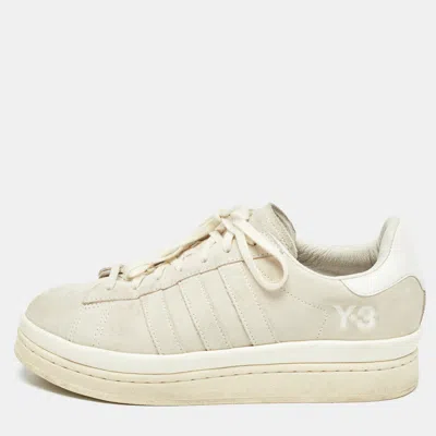 Pre-owned Y-3 Off White Suede Lace Up Sneakers Size 44.5