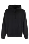 Y-3 Black Cotton And Recycled Polyester Hoodie With White Raglan Stripes In Black