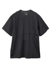 Y-3 Oversized Black T-shirt With Raised Logo Detail In Black