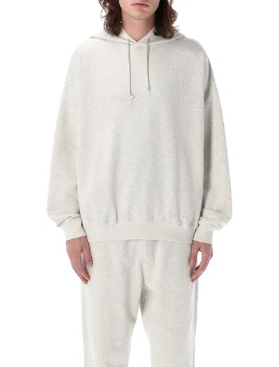 Y-3 Oversized French Terry Hoodie With Drawstring Hood In Grey Heather