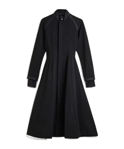 Y-3 PADDED-DETAILS PLEATED MIDI DRESS