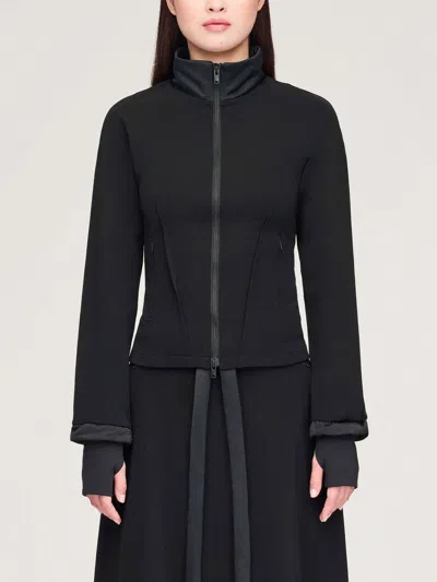 Y-3 Padded Fitted Sweatshirt In Black