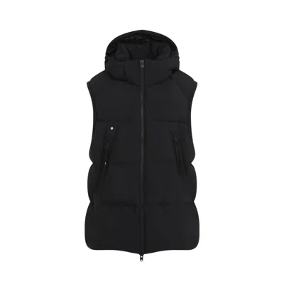 Y-3 Padded Waistcoat With High Collar And Hood In Black