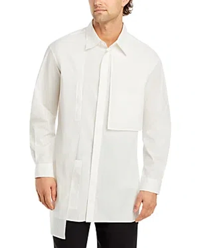Y-3 Paneled Button Front Shirt In Off White