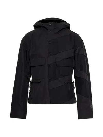 Y-3 Panelled Cotton Jacket In Black