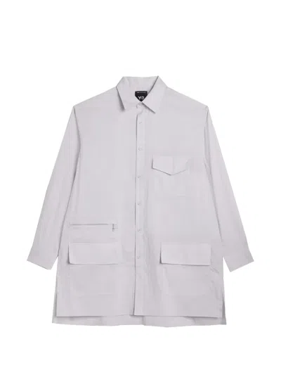 Y-3 Patch-pocket Shirt In Gray