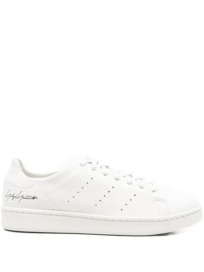 Y-3 Perforated Leather Sneakers In White