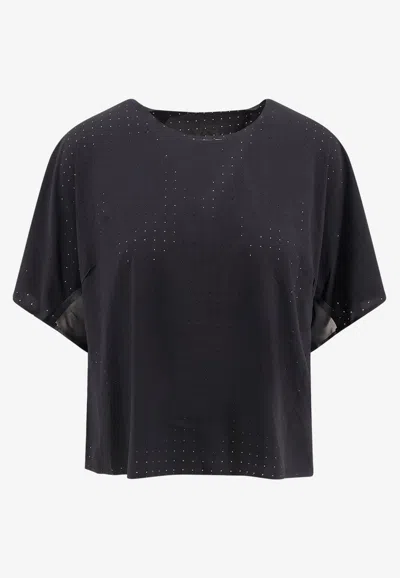 Y-3 Perforated Running T-shirt In Black