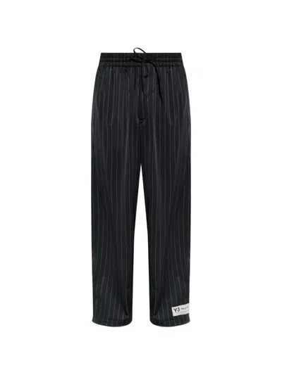Y-3 Pinstripe Drawstring Track Pants In Black