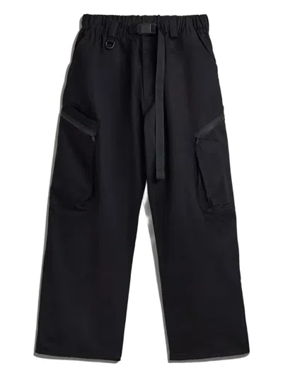 Y-3 Pleated-details Cargo Trousers In Black