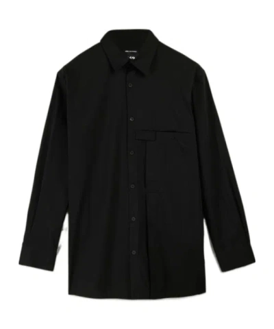 Y-3 Pleated Pocket Shirt In Black