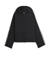 Y-3 Three-stripes Oversized Windbreaker Jacket In Black