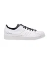 Y-3 Premium Leather Sneakers With Rubber Shell Toe In White