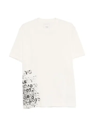 Y-3 Graphic Print Crew Neck Short Sleeve T-shirt In White