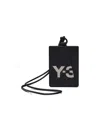 Y-3 Printed Leather Card Holder In Black