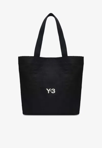 Y-3 Printed Tote Bag In Black
