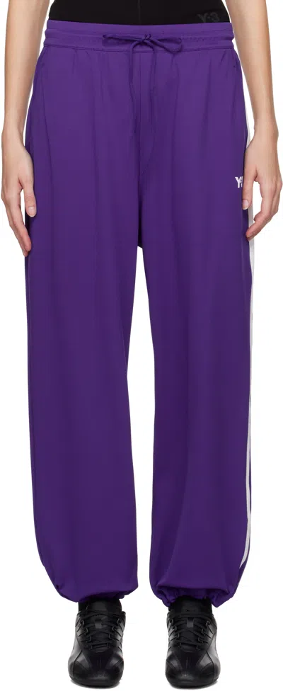 Y-3 Purple 3-stripes Track Pants In Violet