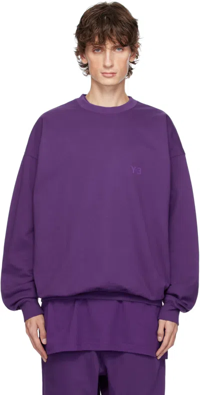 Y-3 Purple Front Logo Sweatshirt In Violet