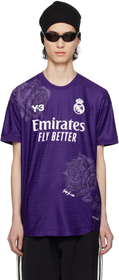 Y-3 Purple Real Madrid Edition 23/24 Fourth Authentic T-shirt In Dark Purple