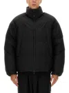 Y-3 Quilted Black Padded Jacket With Oversized Silhouette In Black