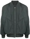 Y-3 Quilted Bomber Jacket In Green