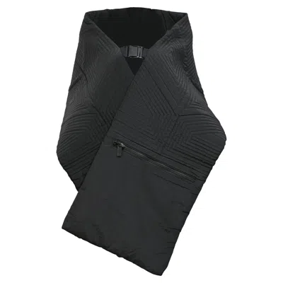 Y-3 Quilted Buckled Scarf In Black Polyamide