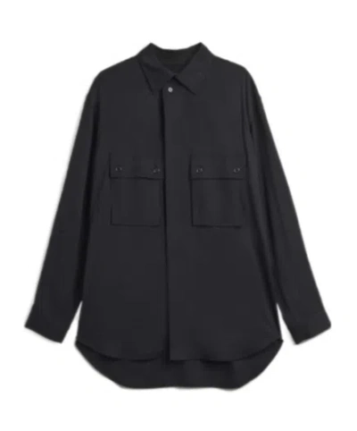 Y-3 Rayon Twill Shirt In Black