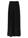 Y-3 Wide Leg Twill Pants With Drawstring Detail In Black