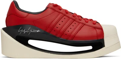Y-3 RED GENDO SUPERSTAR SNEAKERS