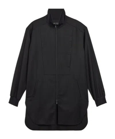 Y-3 Refined Wool Long Track Top In Black