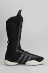 Y-3 Regu Boot Sneakers In Black Suede And Fabric In Black