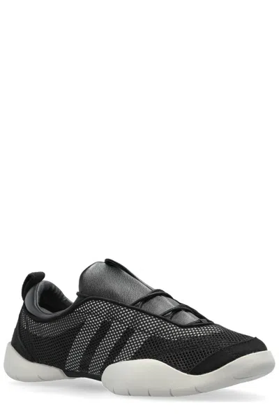 Y-3 Low Top Mesh Upper Rubber Sole Sneakers In Black