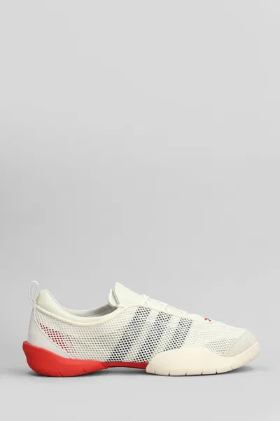 Y-3 REGU SNEAKERS IN BEIGE LEATHER AND FABRIC