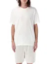 Y-3 Logo T-shirt With Ribbed Crew Neck And Short Sleeves In White