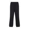 Y-3 Relaxed Fit Black Cotton Track Pants With Signature Logo In Black