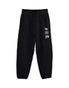Y-3 Relaxed Fit Black Track Pants With Graphic Print And Zippered Pockets In Black