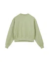 Y-3 Relaxed Fit Crewneck Sweatshirt With Cropped Hem In Green