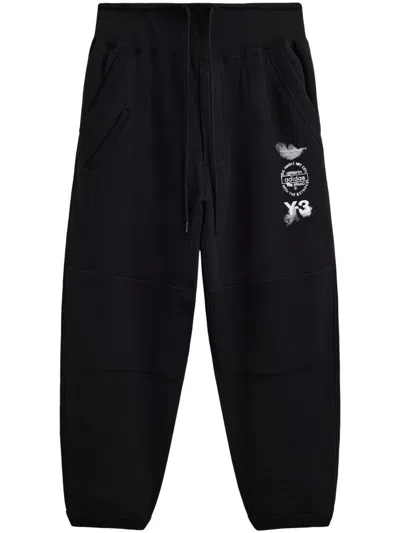 Y-3 RELAXED FIT CROPPED TROUSERS WITH GRAPHIC PRINT
