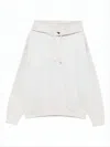 Y-3 Relaxed Fit White Hoodie With Minimalist Design In White